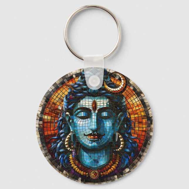 Chaveiro Deidade Hindu Espiritual, Deus Xiva Religioso (Frente)