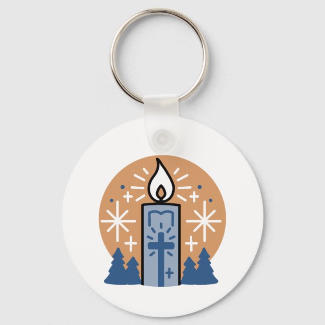 Chaveiro Deixe a fé brilhar: tema do inverno (Frente)