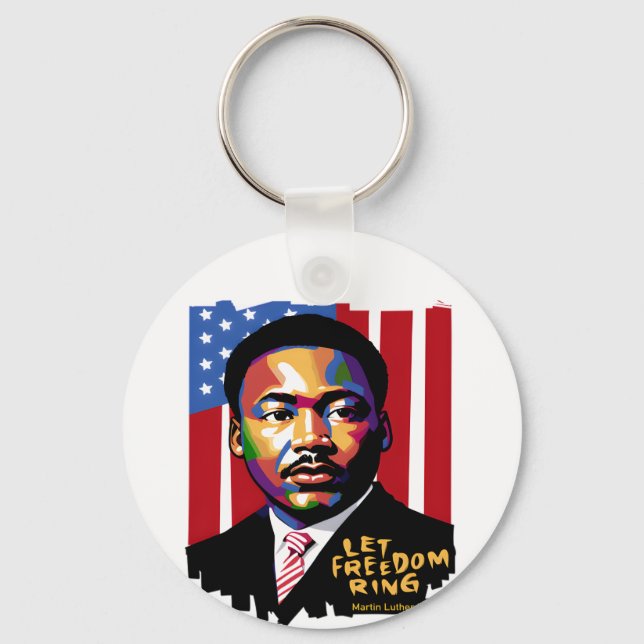 Chaveiro Deixe a liberdade tocar, citação MLK, história neg (Frente)