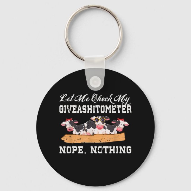 Chaveiro Deixe-Me Verificar Meu Giveashitômetro Nope, Nada  (Frente)