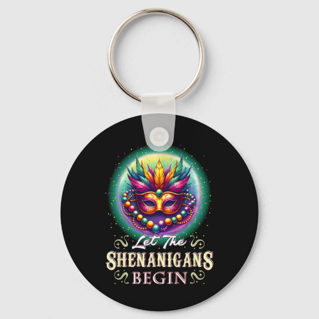 Chaveiro Deixem Os Shenanigans Começar A Roupa Mardi Gras P (Frente)