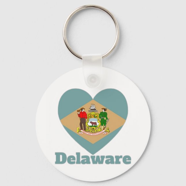 Chaveiro Delaware Heart Flag (Frente)