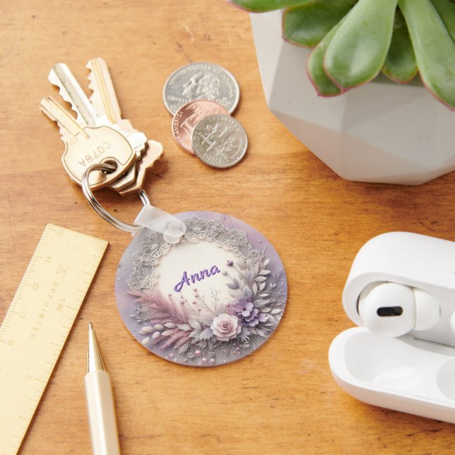 Chaveiro Delicar Frame Floral Com Detalhes Do Local (Mesa)