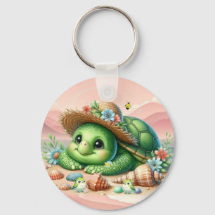 Chaveiro Deliciosa Tartaruga Basking na Praia