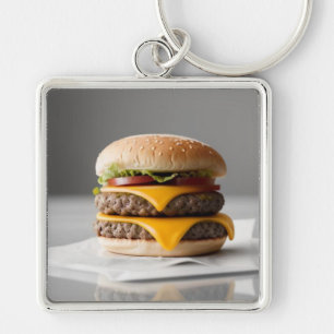 Chaveiro Delicioso Cheeseburger em Tecidos