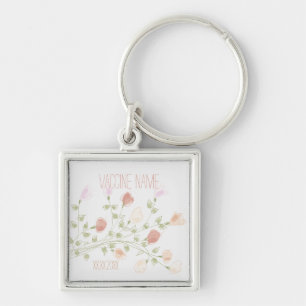 Chaveiro delicioso pastel floral informativo