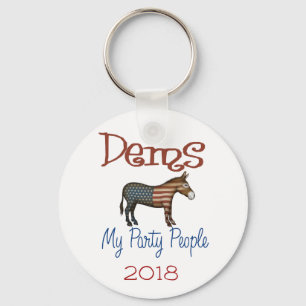 Chaveiro DEMS My Party Patriotic Donkey Design