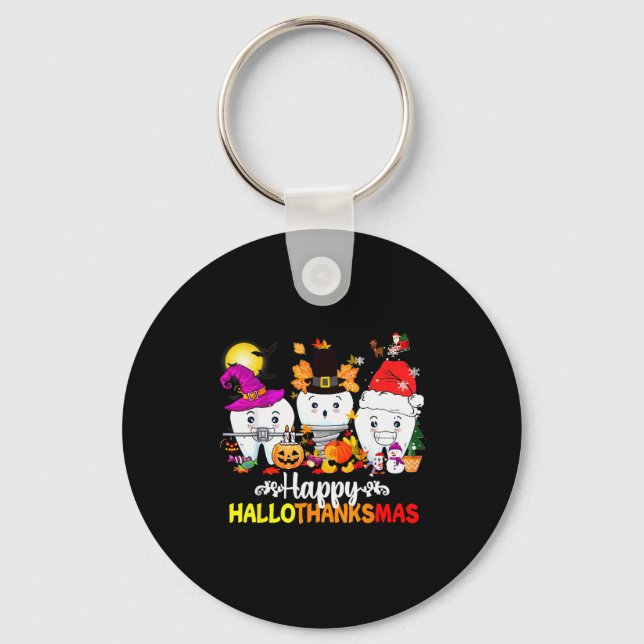 Chaveiro Dental Halloween Thanksgiving Christmas Happy Hall (Frente)