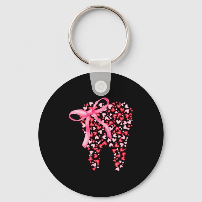 Chaveiro Dental Squad Valentines Cute Heart Teeth Dental Hy (Frente)