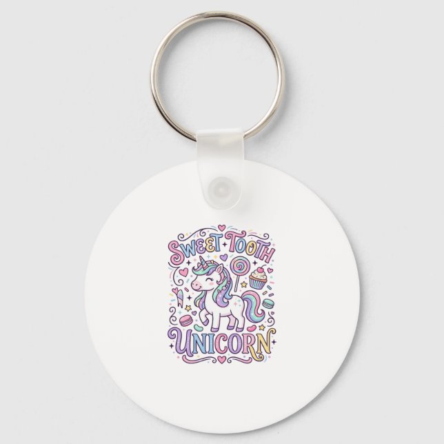 Chaveiro Dente Doce de Unicórnio Design Original de Merch d (Frente)