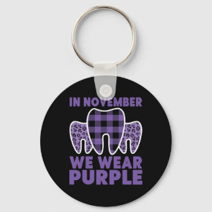 Chaveiro Dente em novembro Vestimos Alzheimer Roxo
