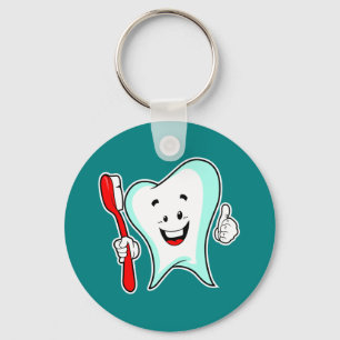 Chaveiro Dente feliz com cuidado dentário