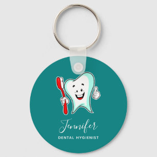 Chaveiro Dente feliz com cuidado dentário