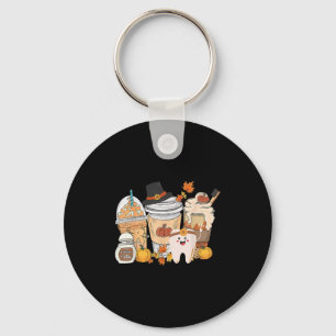Chaveiro Dentes Café Outono Dental Abóbora Latte Dentista T