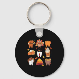 Chaveiro Dentes Pumpkin Turquia Café Queda Esquadrão Dental