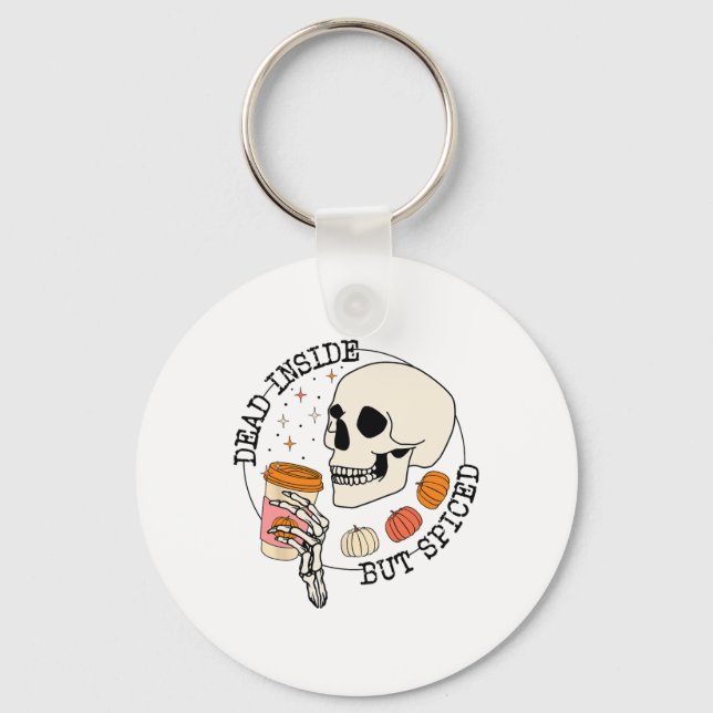 Chaveiro Dentro, Mas Pumpkin De Bebida Espalhada Pele Graça (Frente)