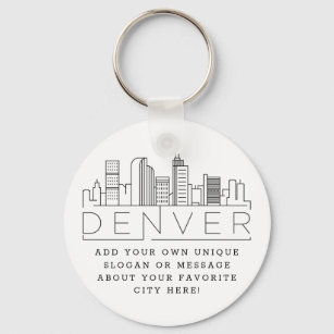 Chaveiro Denver, Colorado Estilizou Skyline   Slogan Person