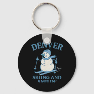 Chaveiro Denver Colorado Skiing E Smilin Snowman