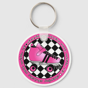 Chaveiro Derby Chicks Roll With It - Hot Pink Black White