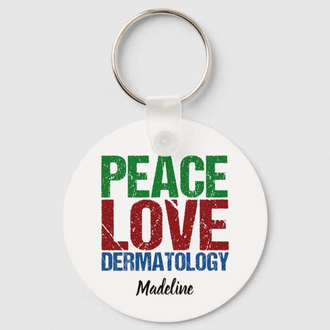 Chaveiro Dermatologia de Amor de Paz Personalizada (Frente)