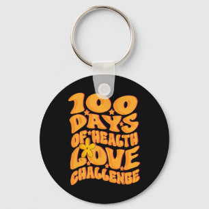 Chaveiro Desafio de Amor Saudável de 100 Dias Fofo Retro Gr