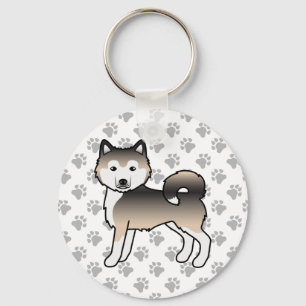 Chaveiro Desative o desenho animado de Malamute no Alaska