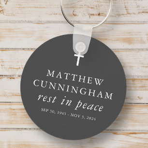 Chaveiro Descanso Funeral Memorial Na Paz Cruz Simples Mode