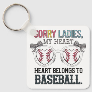 Chaveiro Desculpe Senhoras Design de Amor de Beisebol