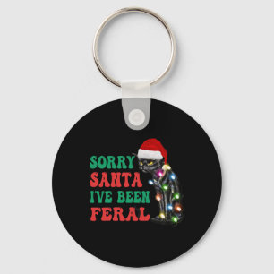 Chaveiro Desculpem Papais noeis. Fui muito divertida, Gato 