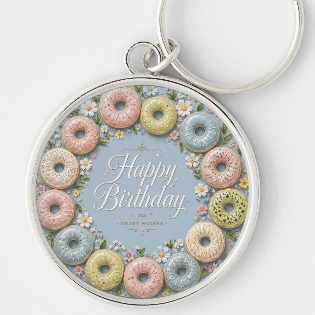Chaveiro Desejos de Aniversário Doces (Frente)