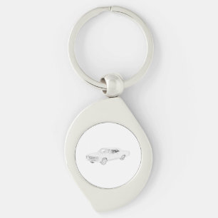 Chaveiro Desenho 1967 preto e branco de Chevy Chevelle