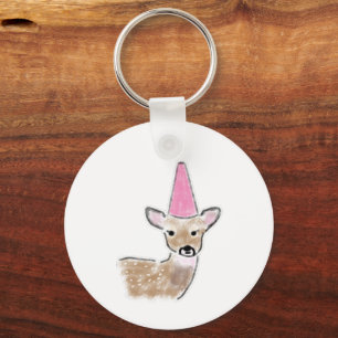 Chaveiro Desenho a lápis de um chapéu de festa rosa para um