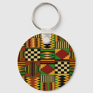 Chaveiro Desenho Africano de Tecido Kente Real