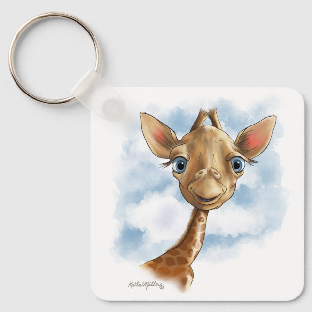Chaveiro Desenho Animado de Girafa Bebê Fofo (Frente)
