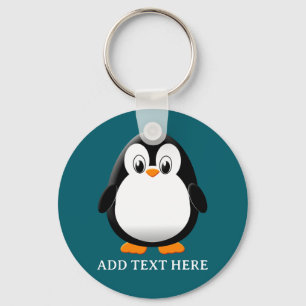 Chaveiro Desenho Animado de Pinguim Azul Personalizado Fofo