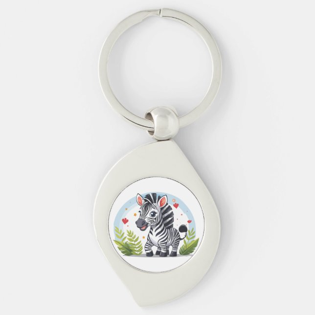 Chaveiro Desenho animado de zebra fofa (Frente)