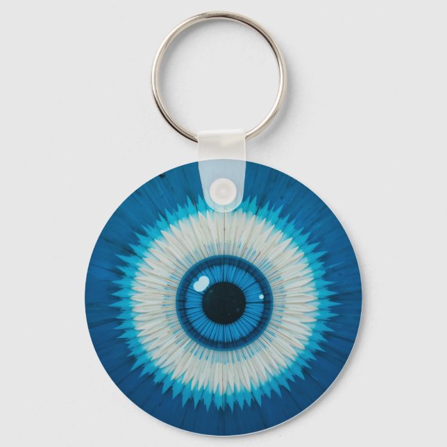 Chaveiro Desenho Artístico do Olho do Mal Azul (Frente)