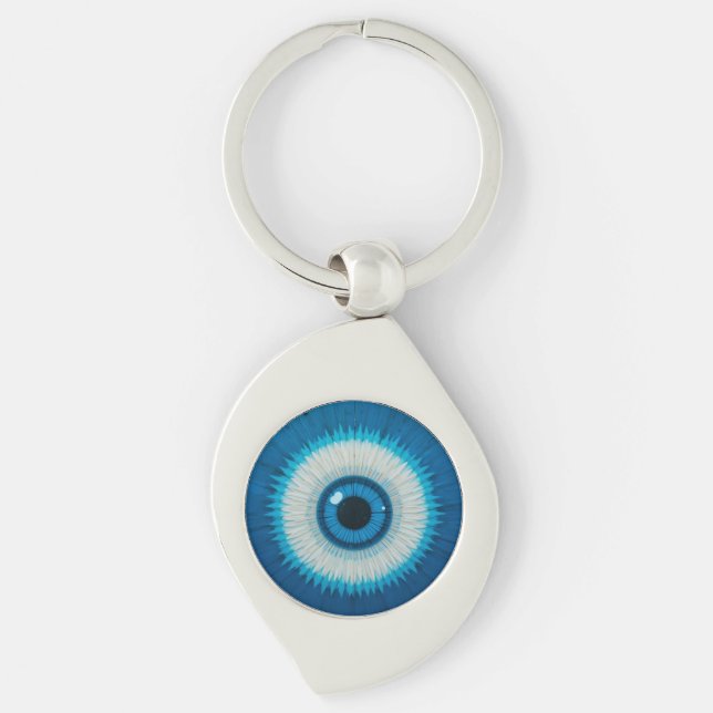 Chaveiro Desenho Artístico do Olho Mau Azul (Frente)