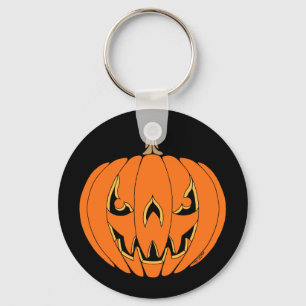 Chaveiro Desenho Assustador de Jack-o'-Lantern de Halloween