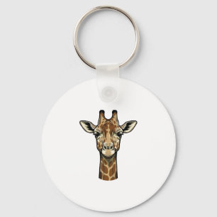 Chaveiro Desenho de Arte Vetorial de Girafa com Gravura Ant
