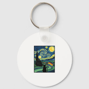 Chaveiro Desenho de Camisa Vetorial de Paisagem Noturna de