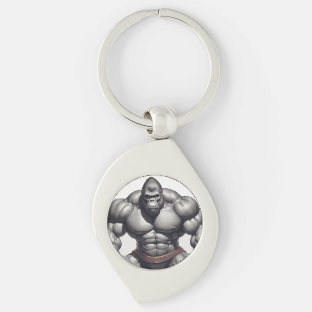Chaveiro Desenho de Cartoons de Pop de Gorilla Bodybuilder (Frente)