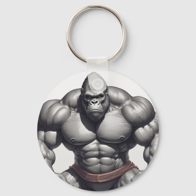 Chaveiro Desenho de Cartoons de Pop de Gorilla Bodybuilder (Frente)