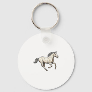 Chaveiro Desenho de Cavalo Appaloosa Correndo Gravado Antig