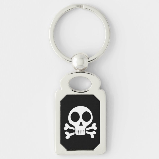 Chaveiro Desenho de Caveira Pirata (Frente)