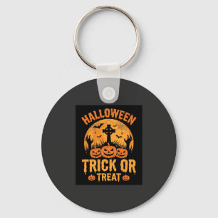 Chaveiro Desenho de Cemitério de Abóbora de Halloween para