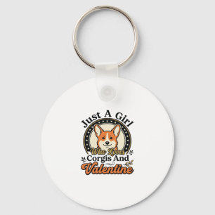 Chaveiro Desenho de Corgi para o Dia dos Namorados para Ama