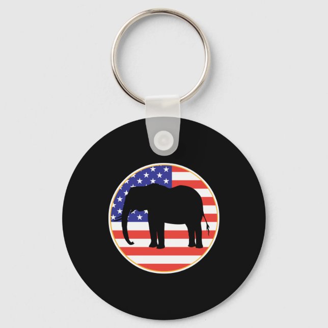 Chaveiro desenho de elefante símbolo republicano (Frente)