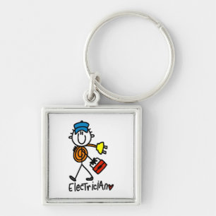 Chaveiro Desenho de eletricista em palitinhos