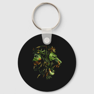 Chaveiro Desenho de Fé Camuflado Coroa Leão Cristão Jesus